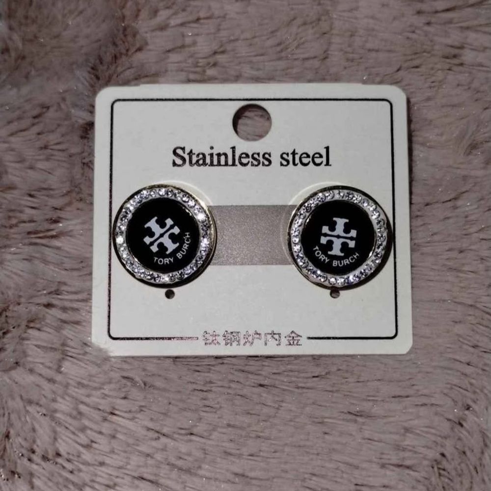 Black and Silver Stud Earrings